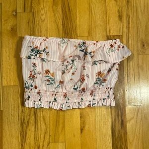 Forever 21 Pink floral crop top S